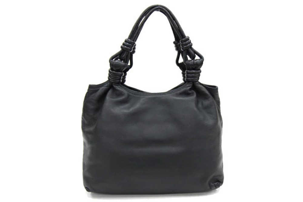 Loewe black leather Anagram handbag Black